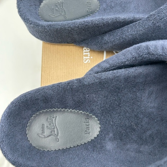 Men\'s Christian Louboutin BIZZU cross strap Terry cloth slide size 42 made Italy main image 5